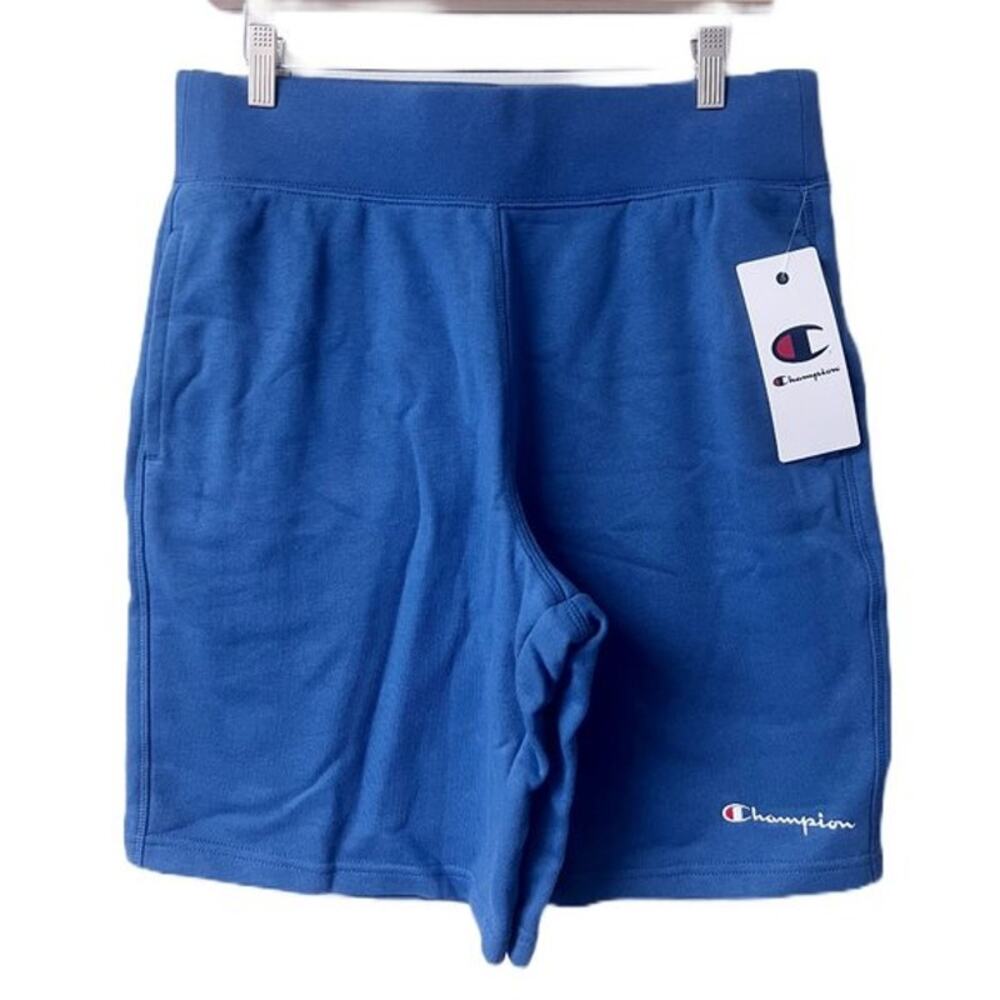 NWT!‎ Champion Men's Elastic Waistband French Terry Shorts Blue Medium